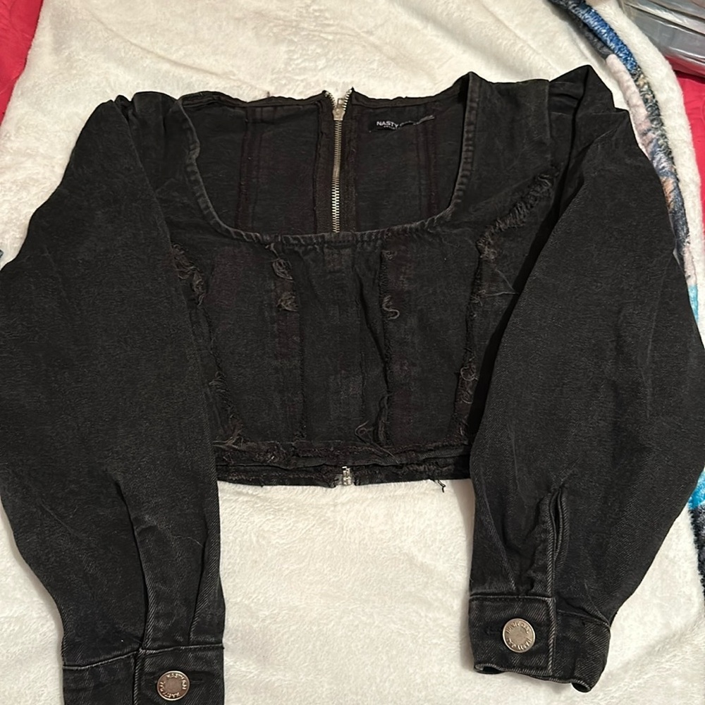 Nasty Gal denim corset top